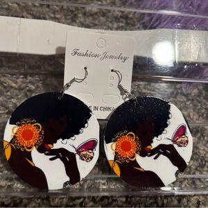 Fashion Jewelry Artistic Black and Orange Earrings